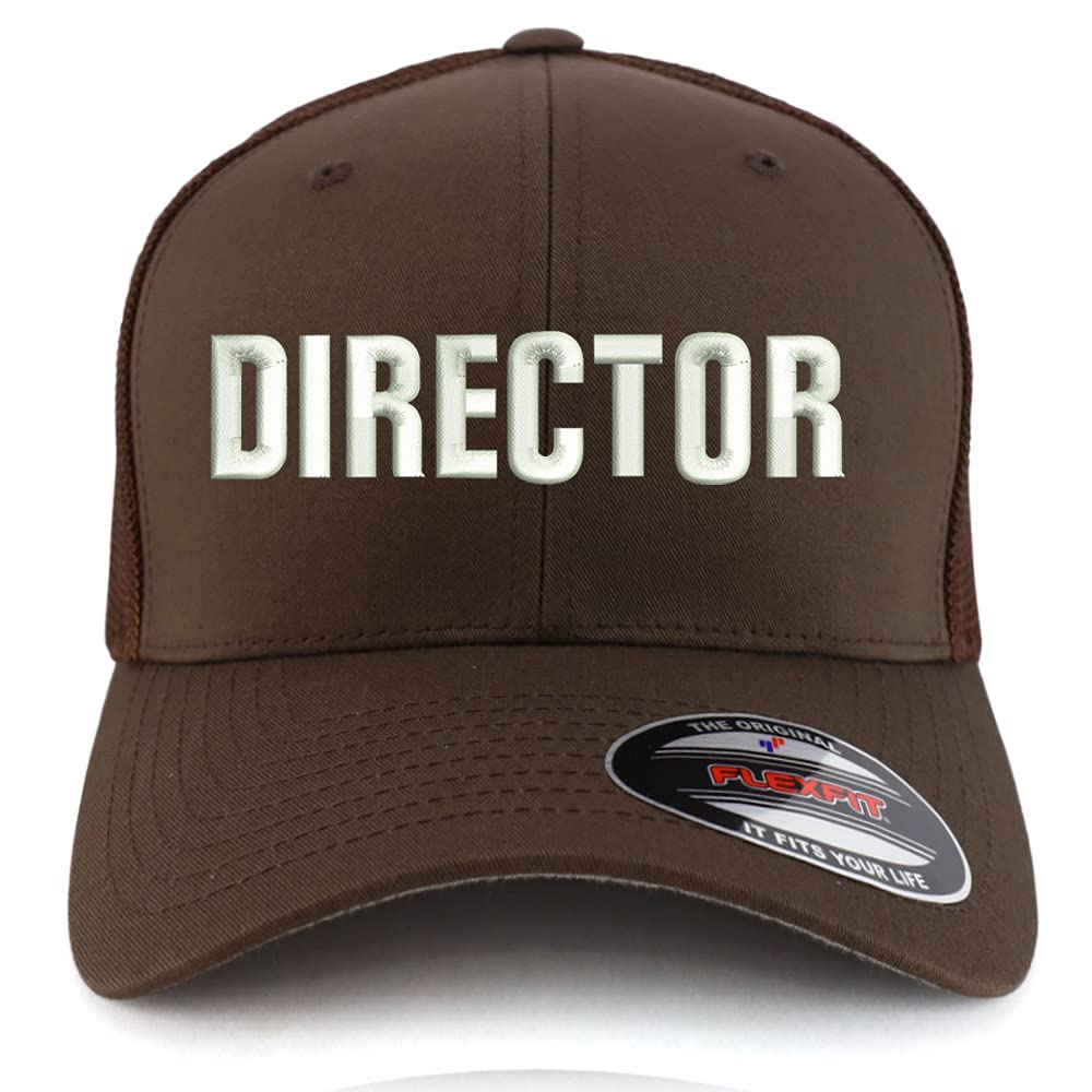 Trendy Apparel Shop Oversized XXL Director Embroiderd Structured Fitted Trucker Mesh Cap