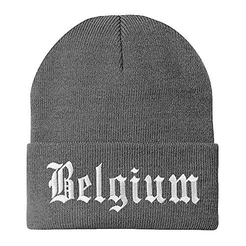 Trendy Apparel Shop Belgium Old English Embroidered Long Cuff Beanie