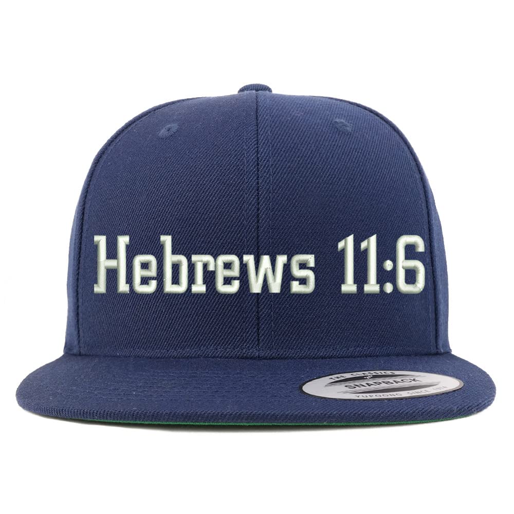 Trendy Apparel Shop Hebrew 11:6 Embroidered Flatbill Snapback