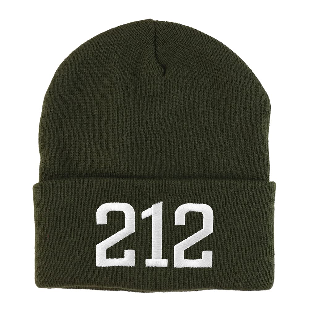 Trendy Apparel Shop New York City 212 Old English Embroidered Long Cuff Beanie