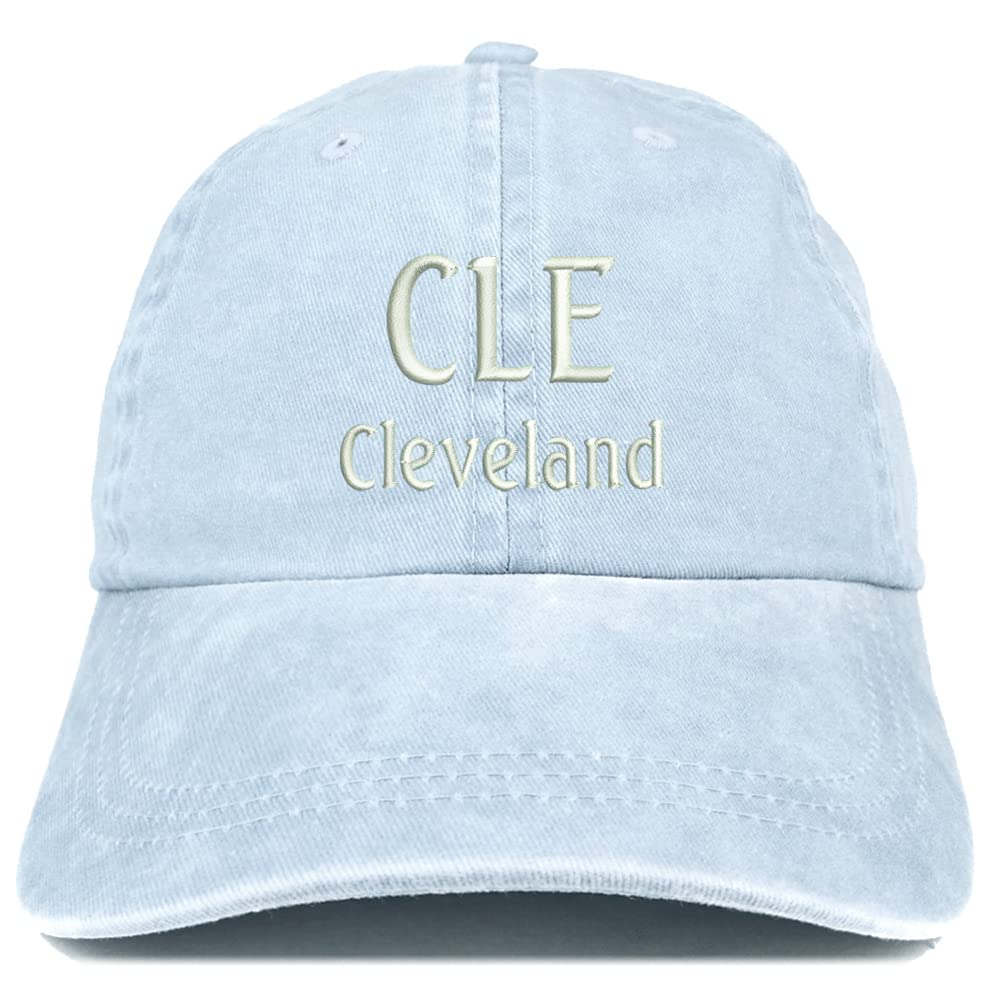 Trendy Apparel Shop CLE Cleveland Embroidered Pigment Dyed Washed Baseball Cap