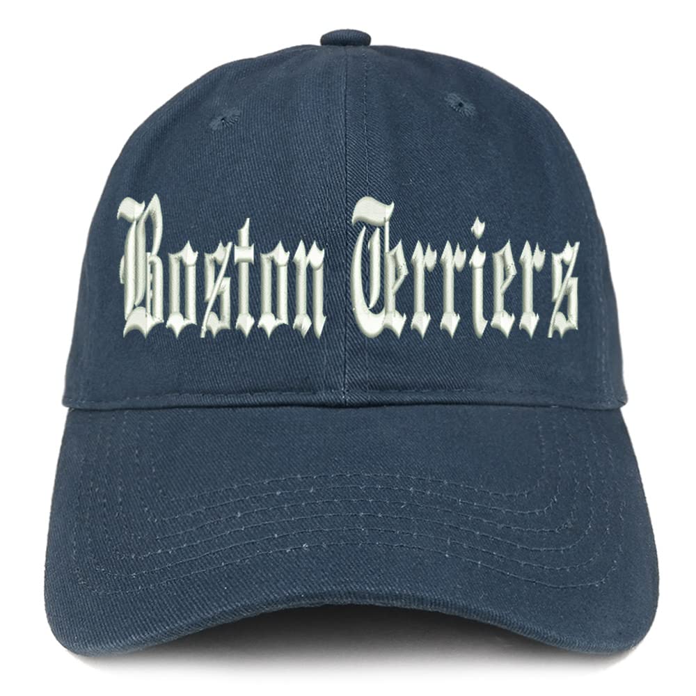 Trendy Apparel Shop Old English Boston Terriers Low Profile Soft Cotton Baseball Cap