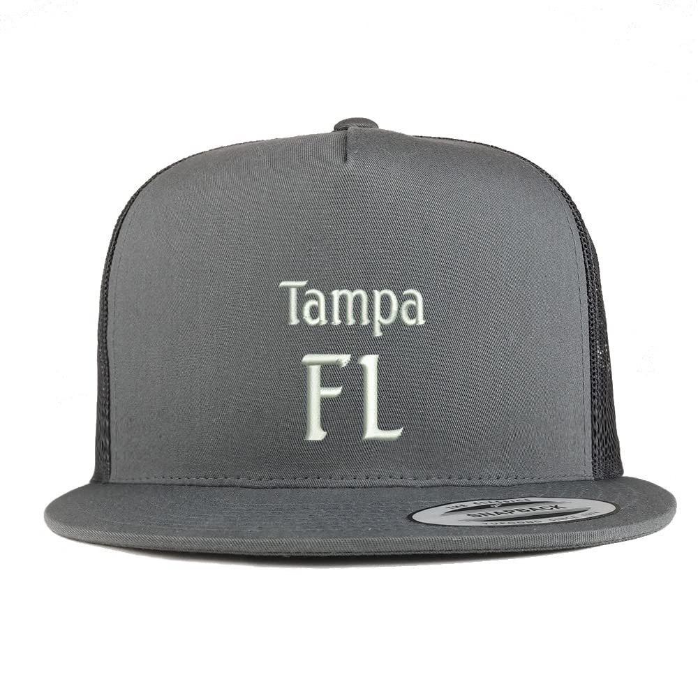 Trendy Apparel Shop Tampa FL Embroidered 5 Panel Flatbill Trucker Cap