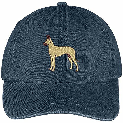 Trendy Apparel Shop Great Dane Embroidered Dog Theme Low Profile Dad Hat Cotton Cap - Navy