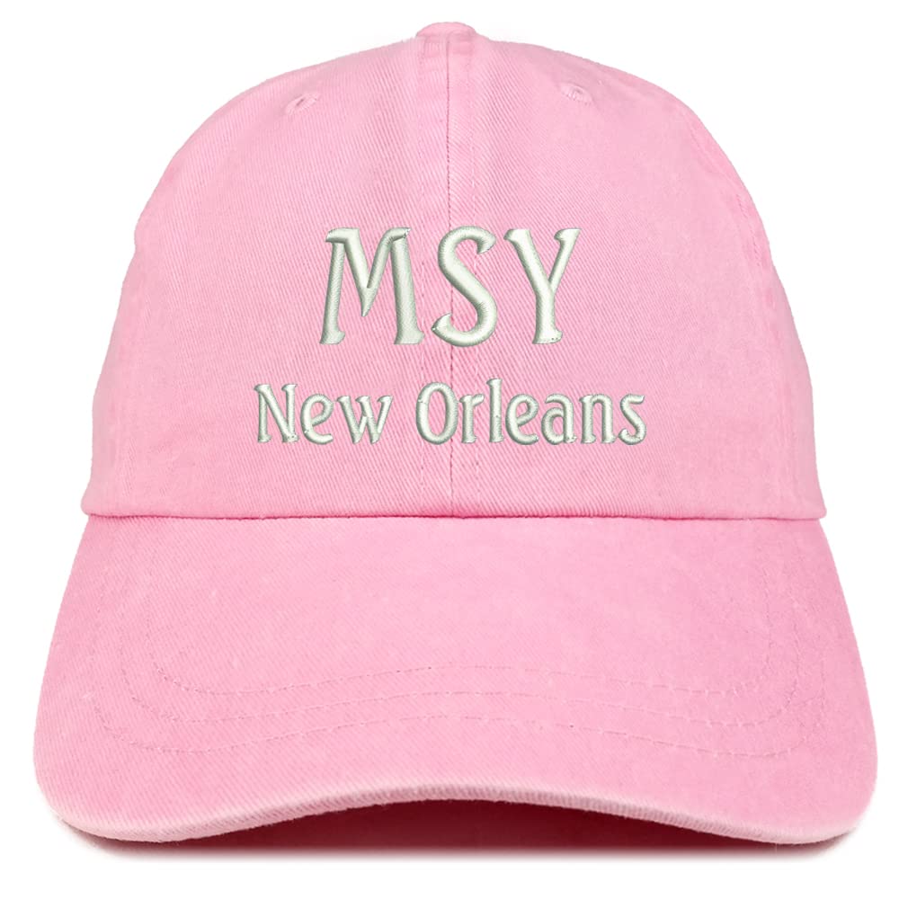 Trendy Apparel Shop MSY New Orleans Embroidered Pigment Dyed Washed Baseball Cap