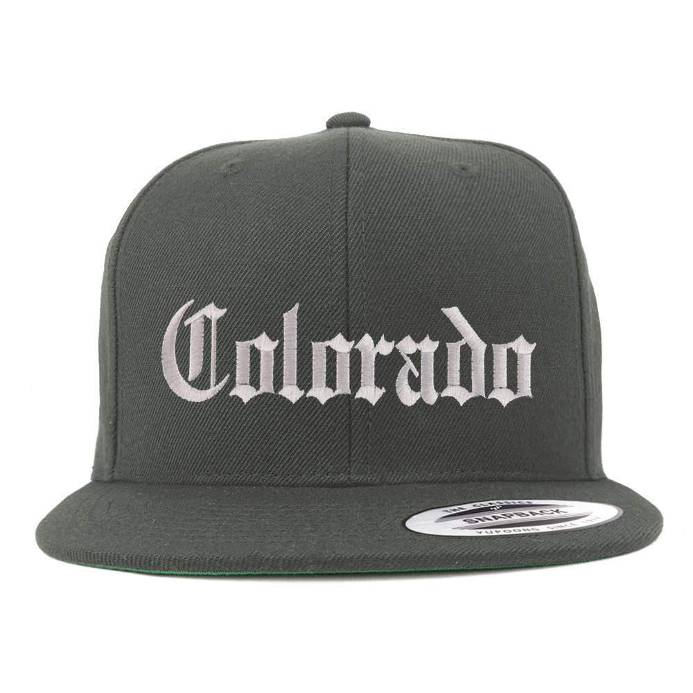 Trendy Apparel Shop Colorado State Old English Embroidered Flatbill Snapback