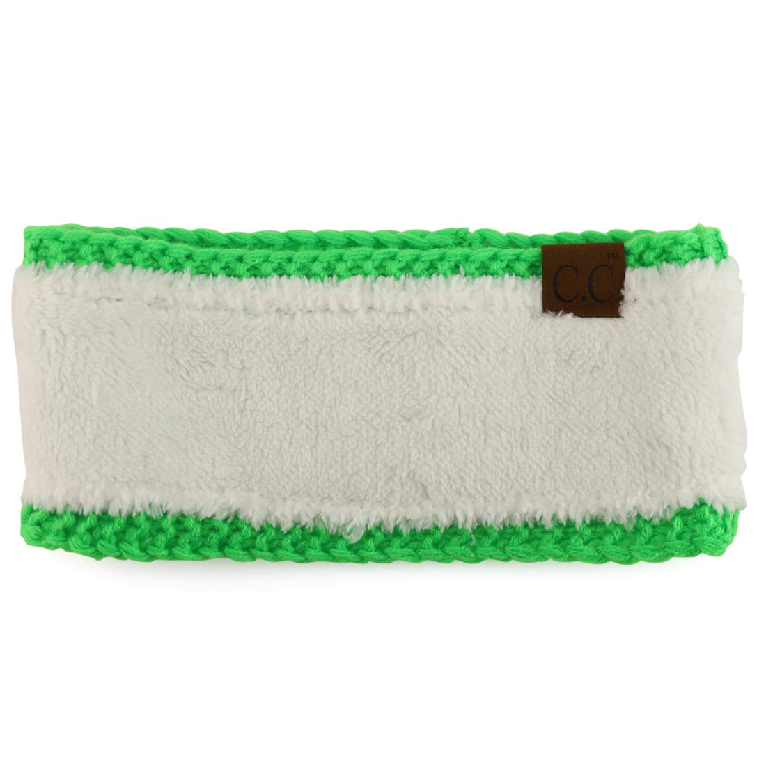 Trendy Apparel Shop Neon Color Cable Knit Headwrap with Fleece Lining