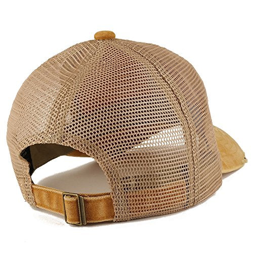 Trendy Apparel Shop Number 6 Patch Frayed Bill Trucker Mesh Back Cap
