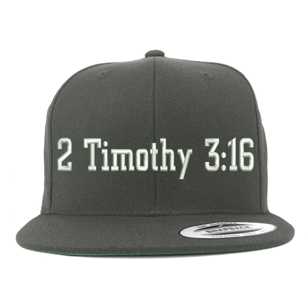 Trendy Apparel Shop 2 Timothy 3:16 Embroidered Flatbill Snapback