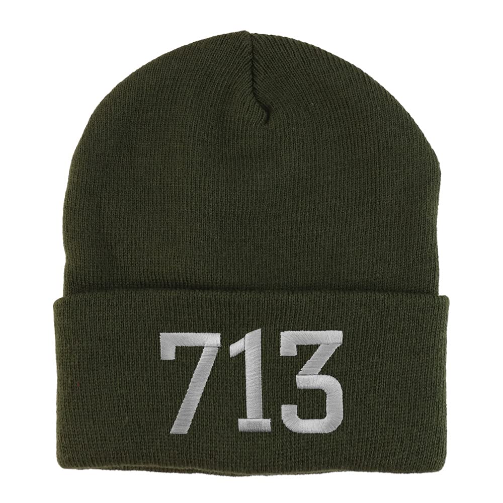 Trendy Apparel Shop Houston 713 Old English Embroidered Long Cuff Beanie