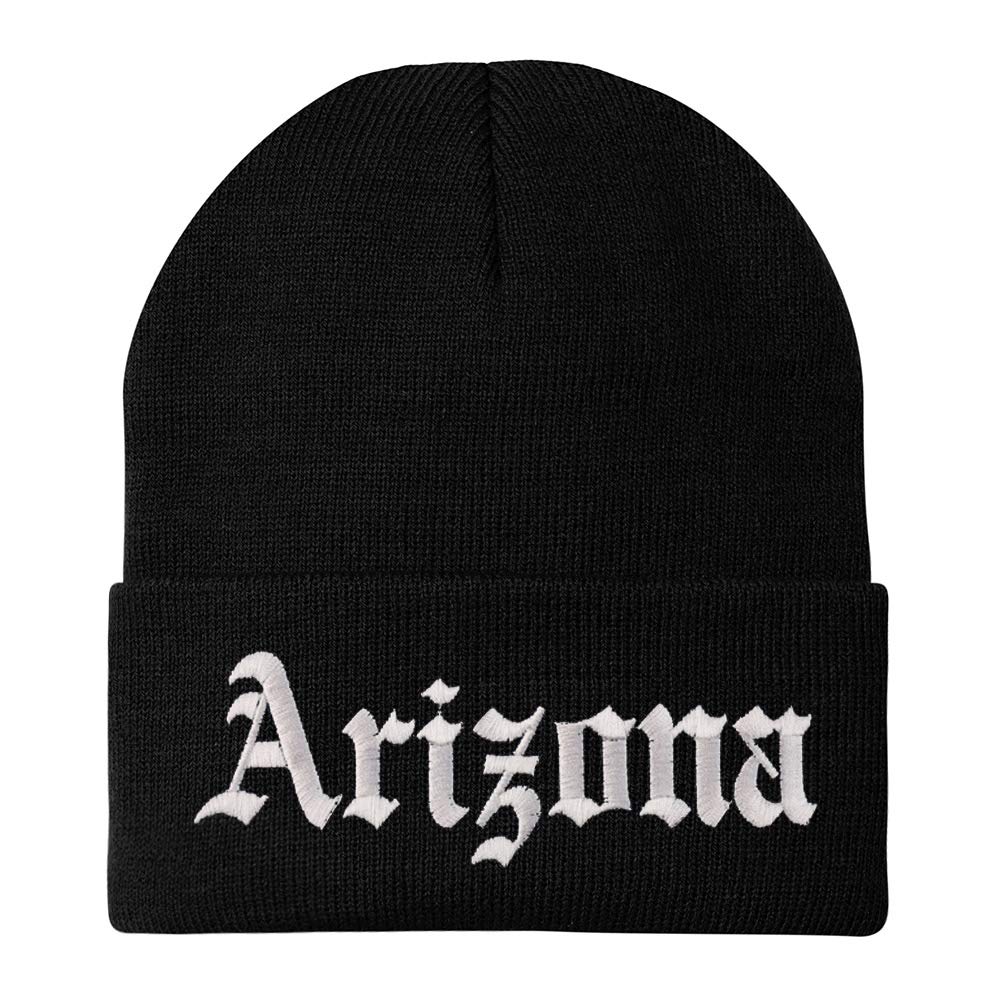 Trendy Apparel Shop Arizona State Old English Embroidered Long Cuff Beanie