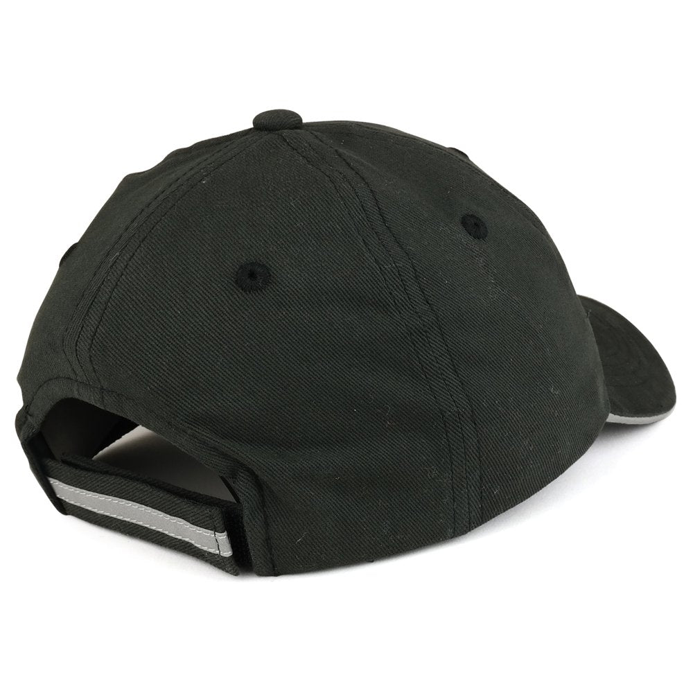 Trendy Apparel Shop Safety Reflective Striped Sandwich Billed Unstructured Cotton Baseball Cap