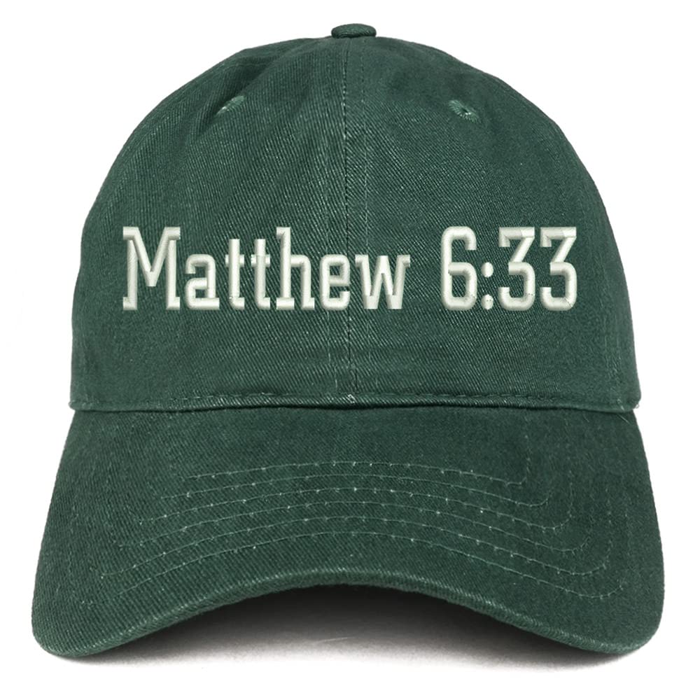 Trendy Apparel Shop Matthew 6:33 Low Profile Soft Cotton Baseball Cap