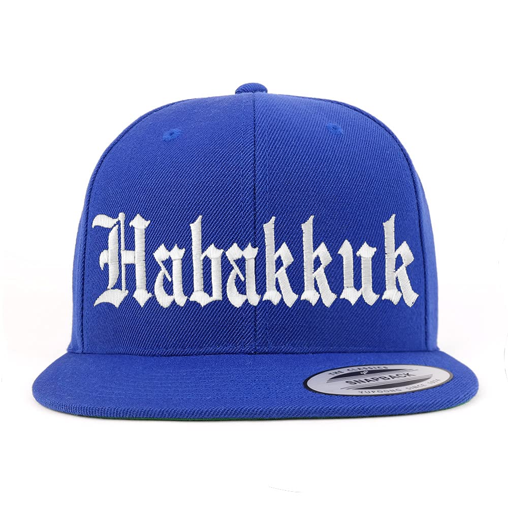 Trendy Apparel Shop Habakkuk Old English Embroidered Flatbill Snapback