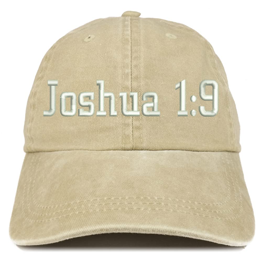 Trendy Apparel Shop Joshua 1:9 Washed Pigment Dyed Baseball Cap