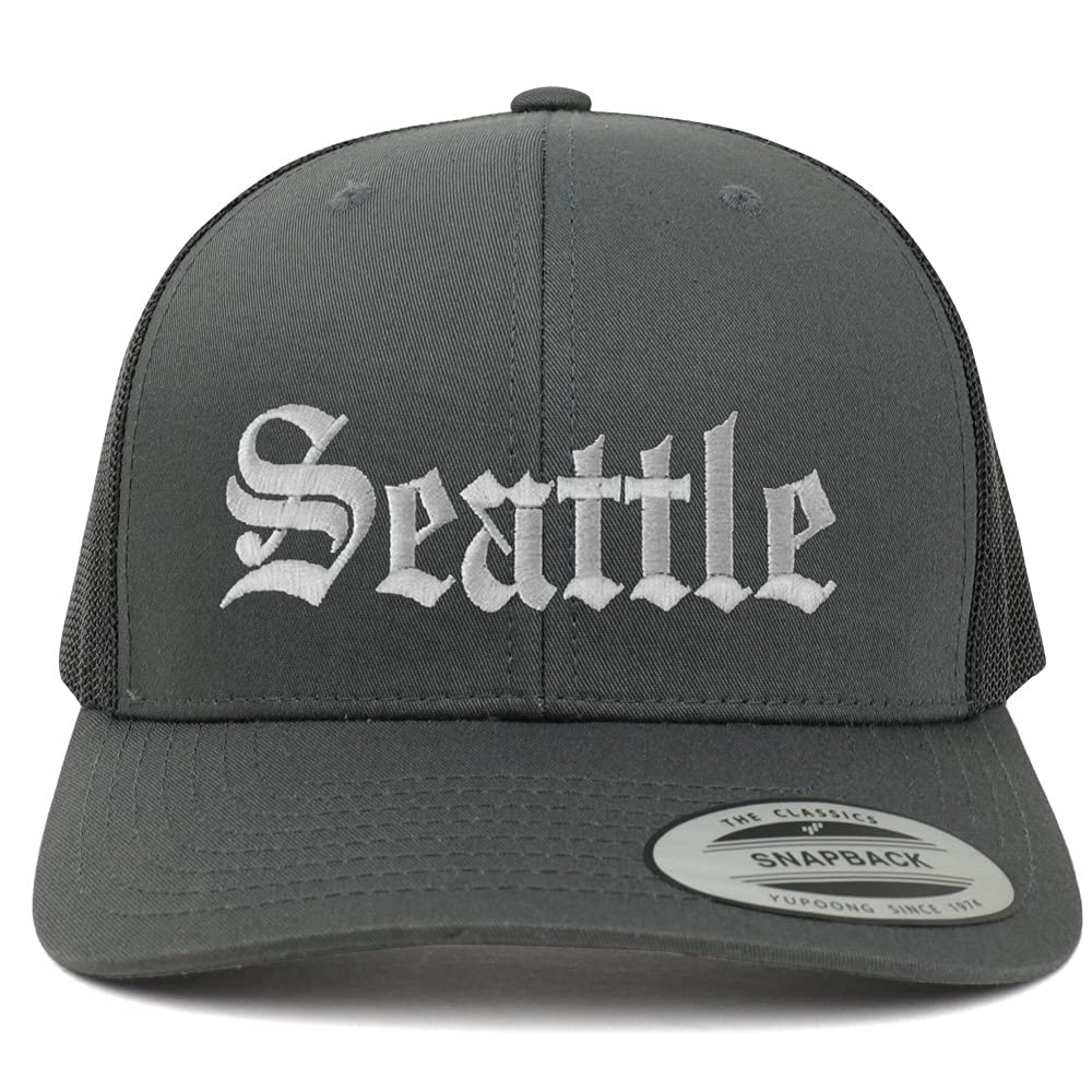 Trendy Apparel Shop Seattle Old English 6 Panel Trucker Mesh Cap