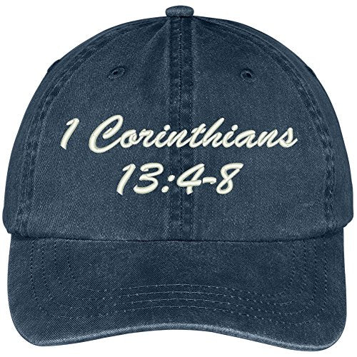 Trendy Apparel Shop Bible Verse Corinthians 13:48 Embroidered Pigment Dyed Cotton Baseball Cap