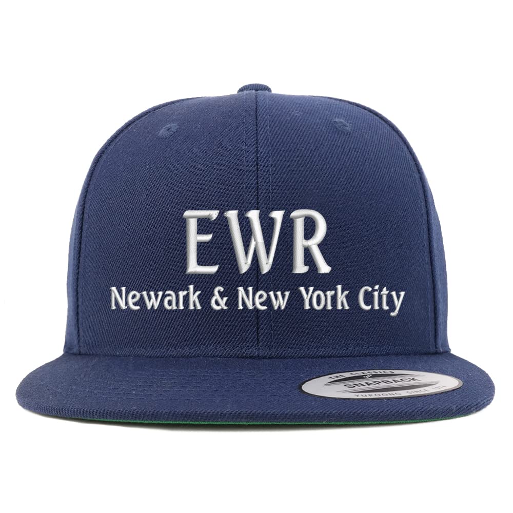 Trendy Apparel Shop EWR Newark and New York City Embroidered Flatbill Snapback