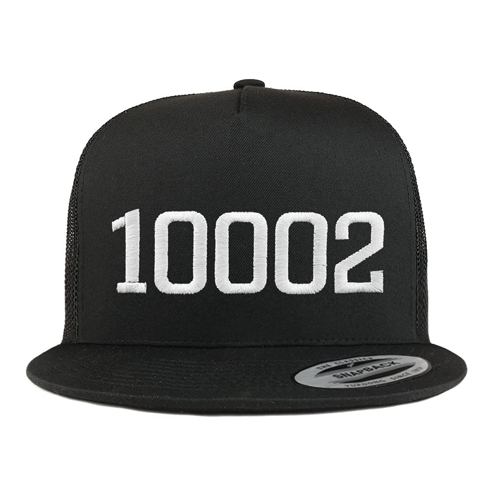 Trendy Apparel Shop 10002 New York Old English 5 Panel Flatbill Trucker Cap