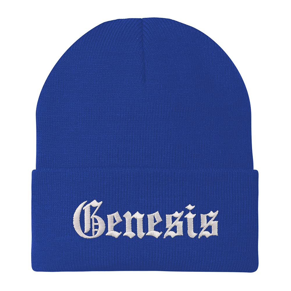 Trendy Apparel Shop Genesis Old English Embroidered Long Cuff Beanie