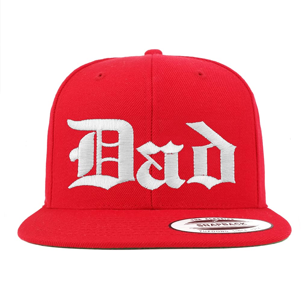 Trendy Apparel Shop DAD Old English Embroidered Flatbill Snapback