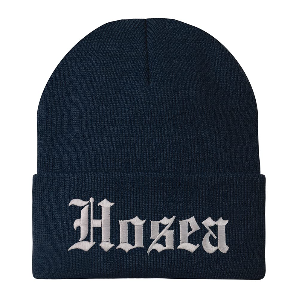 Trendy Apparel Shop Hosea Old English Embroidered Long Cuff Beanie