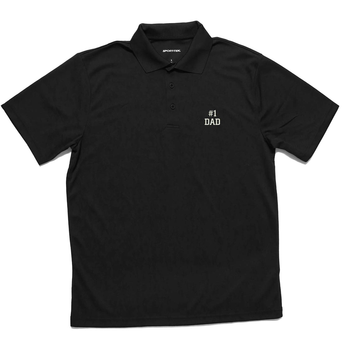 Trendy Apparel Shop Number #1 Dad Embroidered Flat Back Polyester Collared Polo Shirt