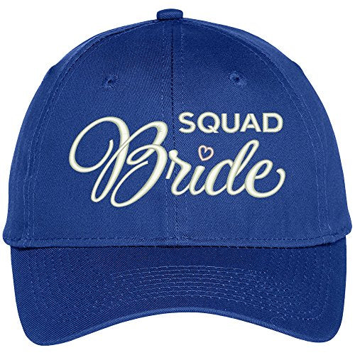 Trendy Apparel Shop Bride Squad Embroidered Adjustable Cotton Baseball Cap