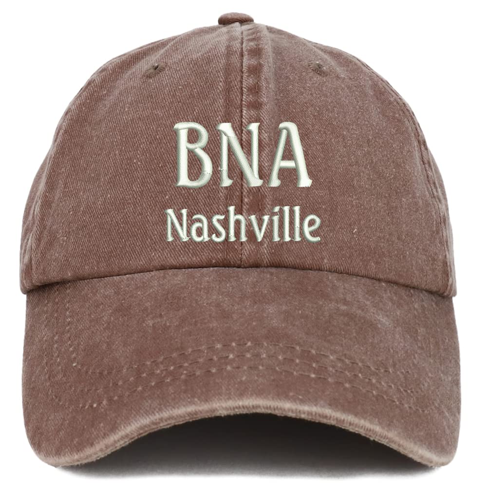 Trendy Apparel Shop BNA Nashville Embroidered Pigment Dyed Washed Baseball Cap