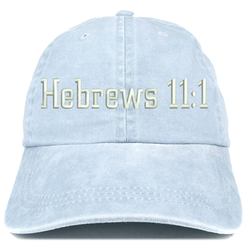 Trendy Apparel Shop Hebrews 11:1 Washed Pigment Dyed Baseball Cap