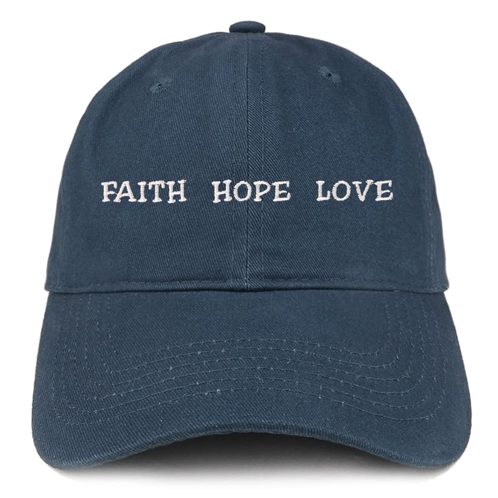Trendy Apparel Shop Faith Hope Love Low Profile Soft Cotton Baseball Cap