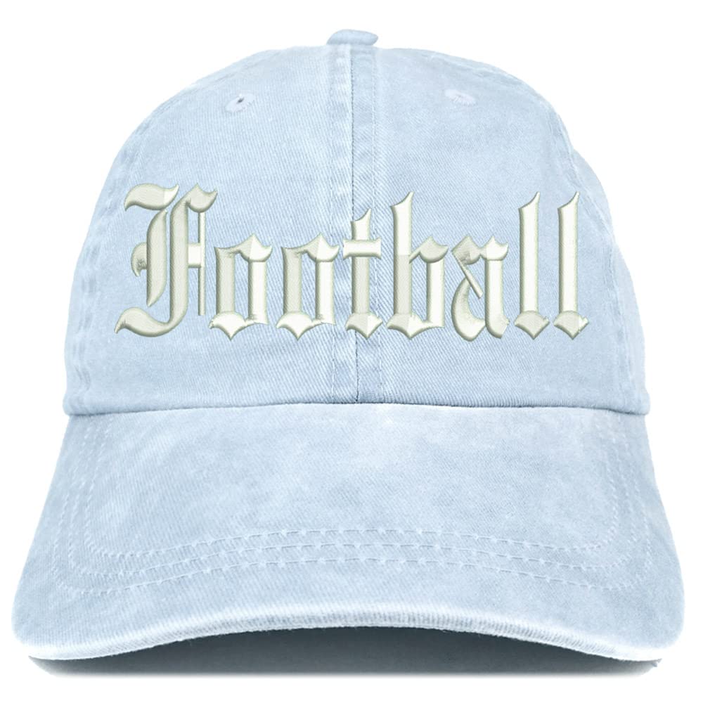 Trendy Apparel Shop Old English Football Washed Pigment Dyed Baseball Cap