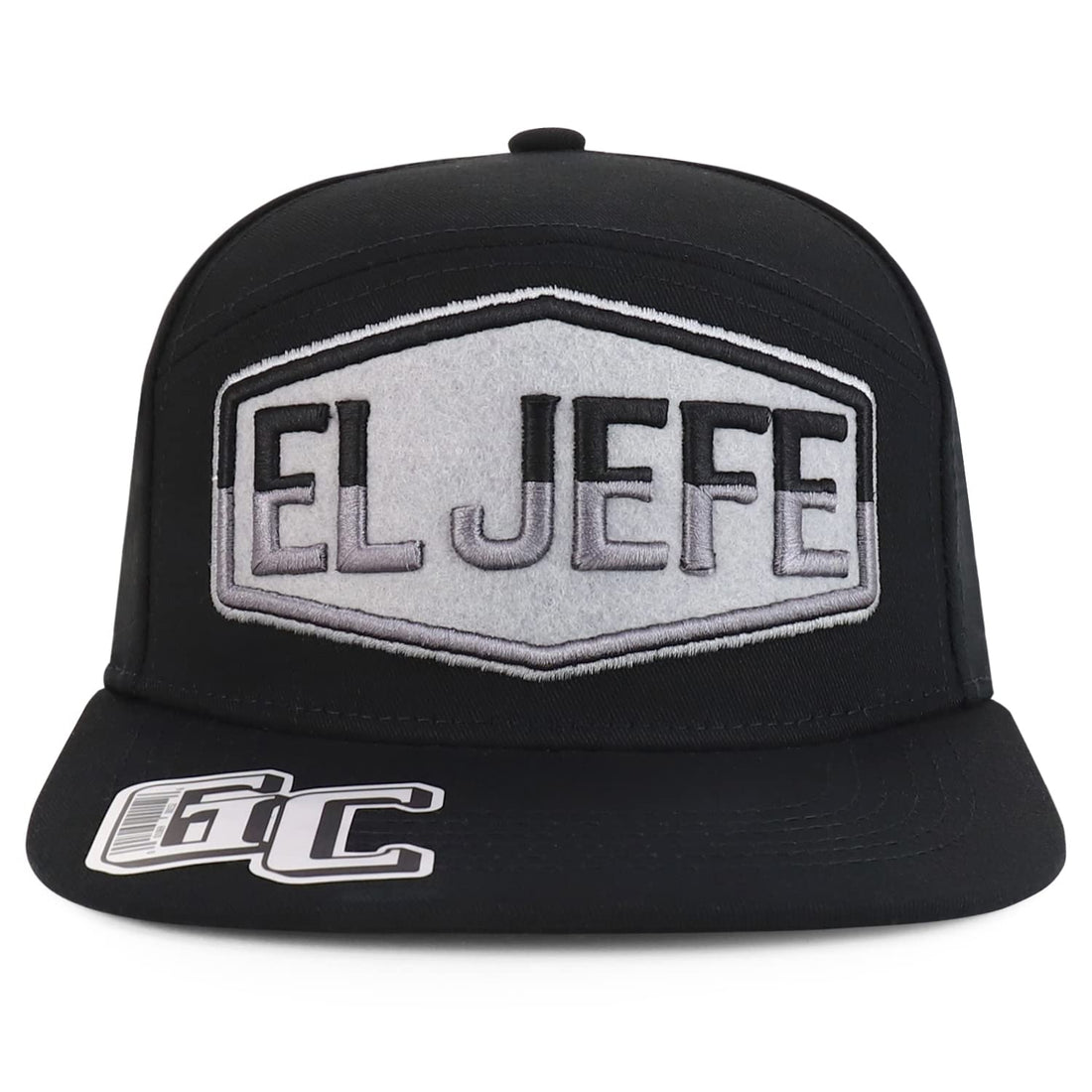 Trendy Apparel Shop El Jefe Embroidered 100% Cotton Flatbill Snapback Cap