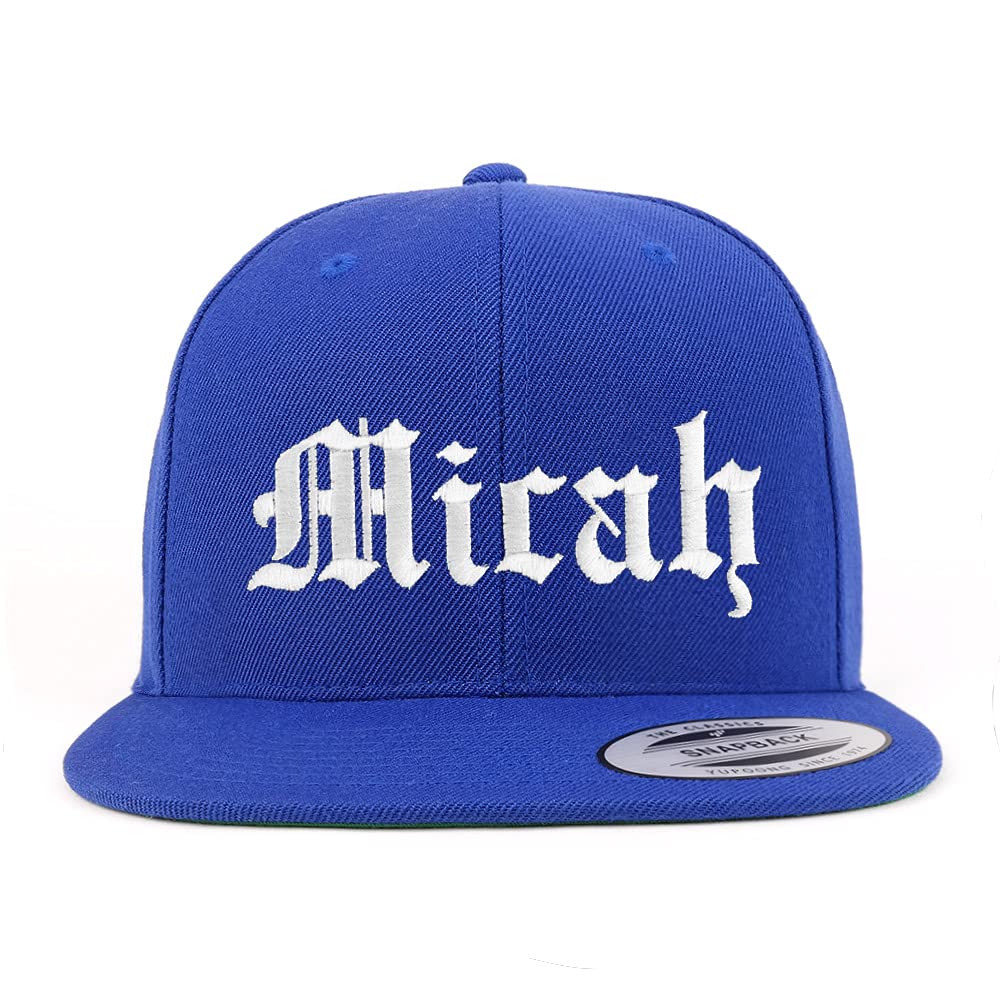 Trendy Apparel Shop Micah Old English Embroidered Flatbill Snapback