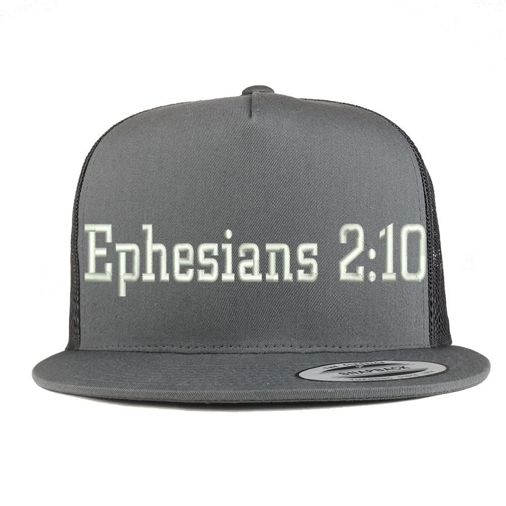 Trendy Apparel Shop Ephesians 2:10 5 Panel Flatbill Trucker Cap