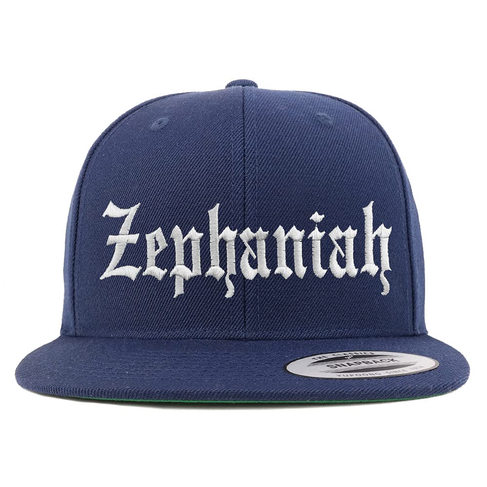 Trendy Apparel Shop Zephaniah Old English Embroidered Flatbill Snapback