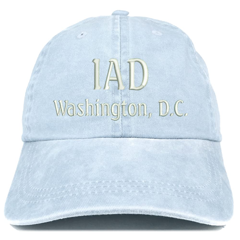 Trendy Apparel Shop IAD Washington DC Embroidered Pigment Dyed Washed Baseball Cap