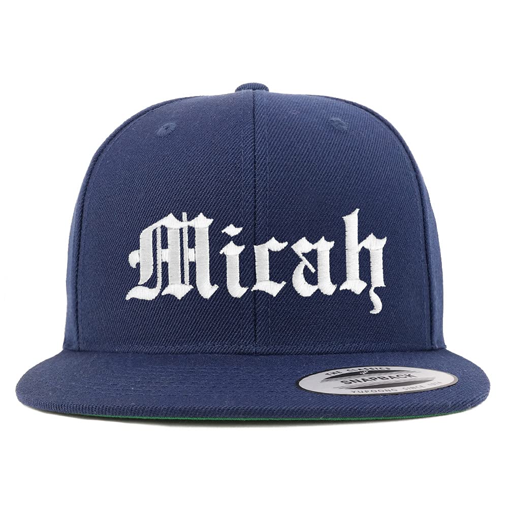 Trendy Apparel Shop Micah Old English Embroidered Flatbill Snapback