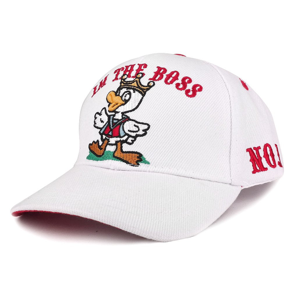 Trendy Apparel Shop Infant's I'm The Boss Duck Embroidered Structured Baseball Cap
