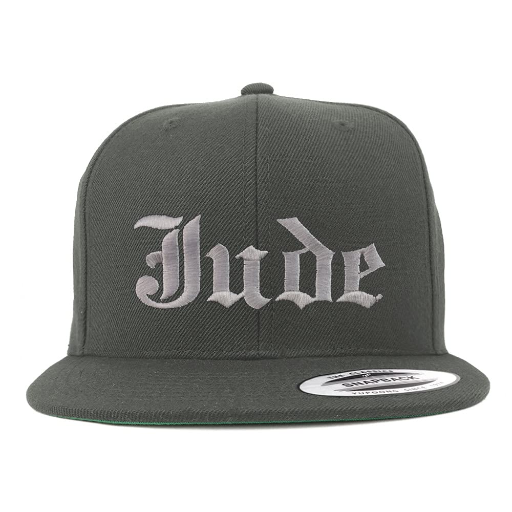Trendy Apparel Shop Jude Old English Embroidered Flatbill Snapback