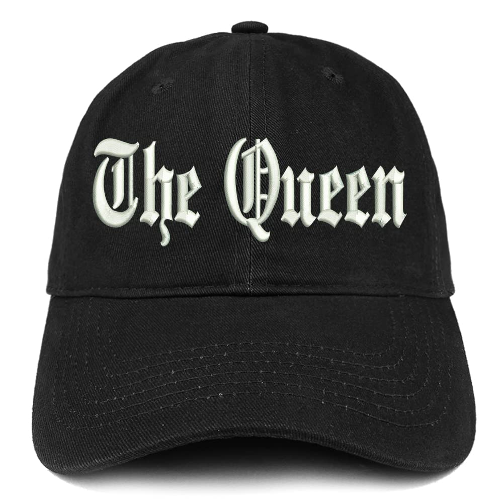 Trendy Apparel Shop The Queen Old English Low Profile Soft Cotton Baseball Cap