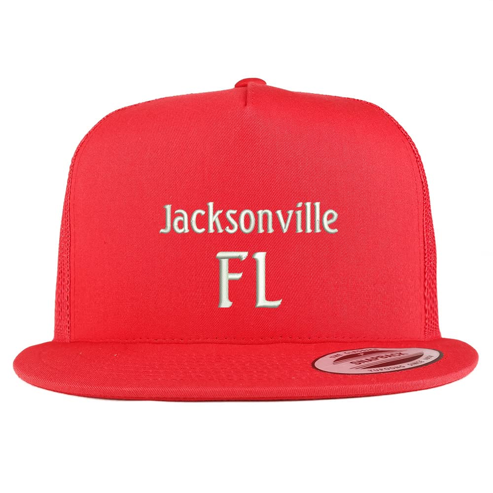 Trendy Apparel Shop Jacksonville FL Embroidered 5 Panel Flatbill Trucker Cap