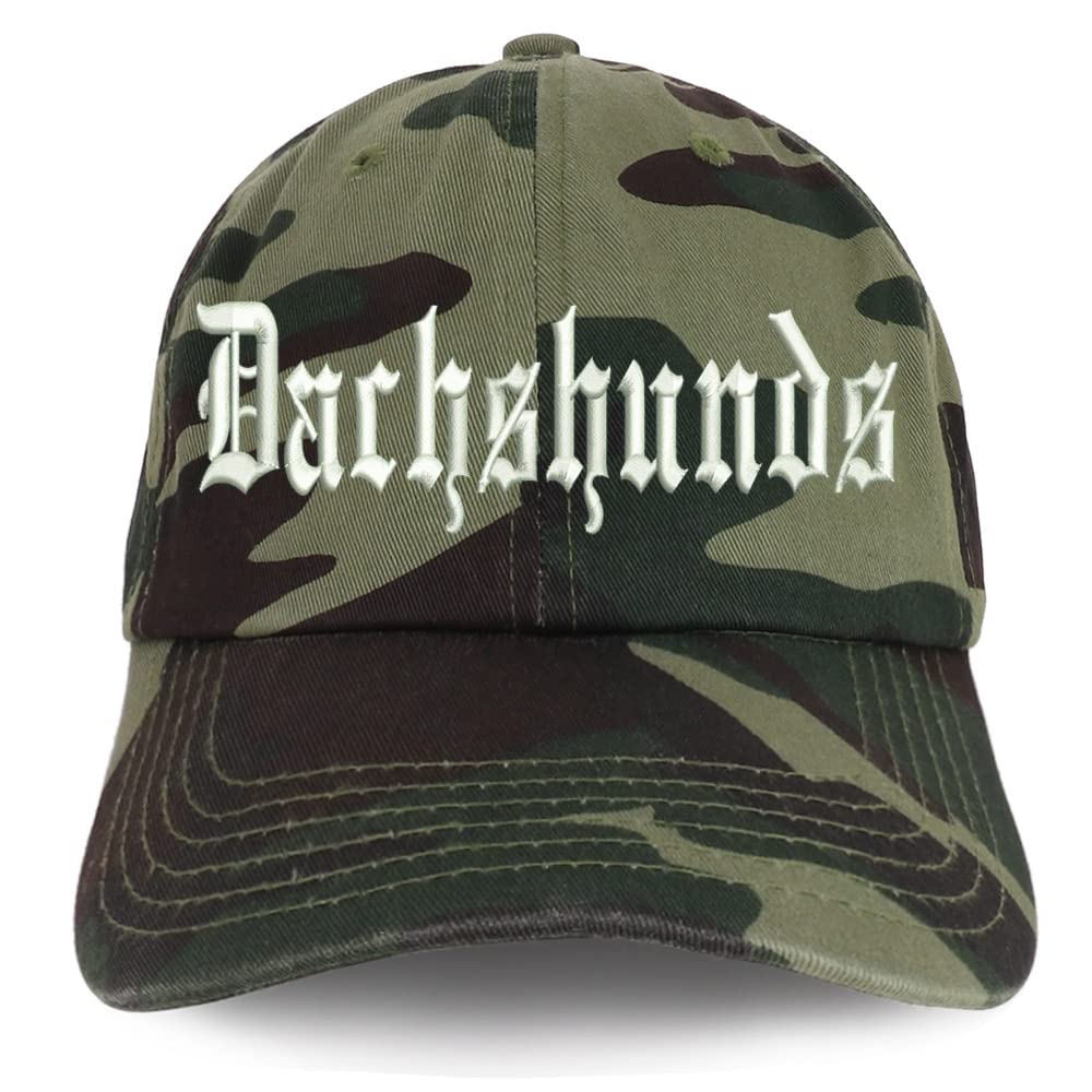 Trendy Apparel Shop Old English Dachshunds Low Profile Soft Cotton Baseball Cap