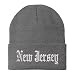 Trendy Apparel Shop New Jersey State Old English Embroidered Long Cuff Beanie