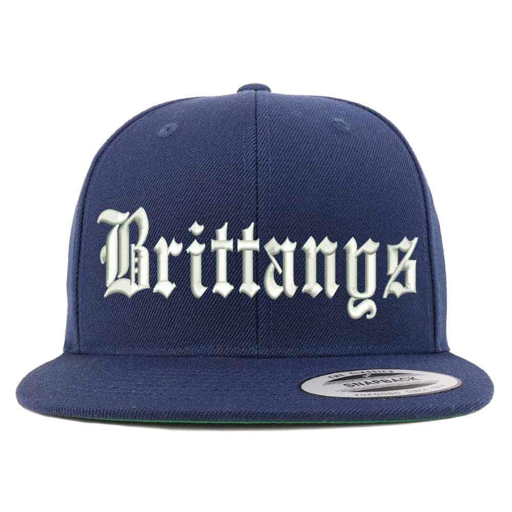 Trendy Apparel Shop Old English Brittanys Embroidered Flatbill Snapback