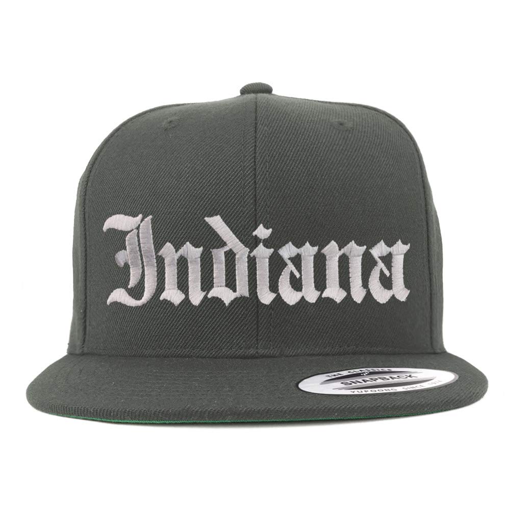 Trendy Apparel Shop Indiana State Old English Embroidered Flatbill Snapback
