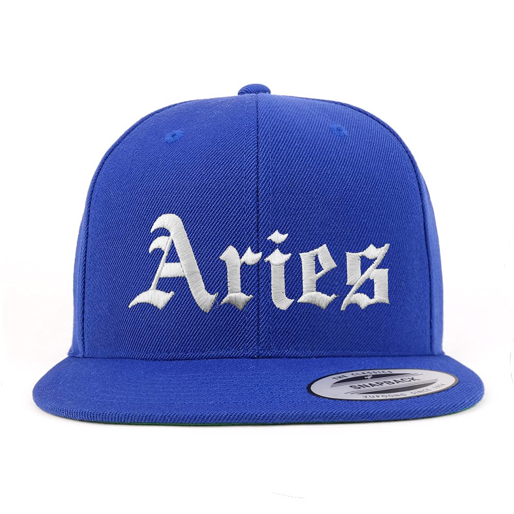 Trendy Apparel Shop Aries Old English Embroidered Flatbill Snapback
