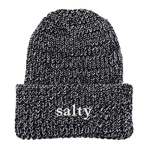 Trendy Apparel Shop Salty Embroidered Long Cuffed Thick Ribbed Knit Beanie