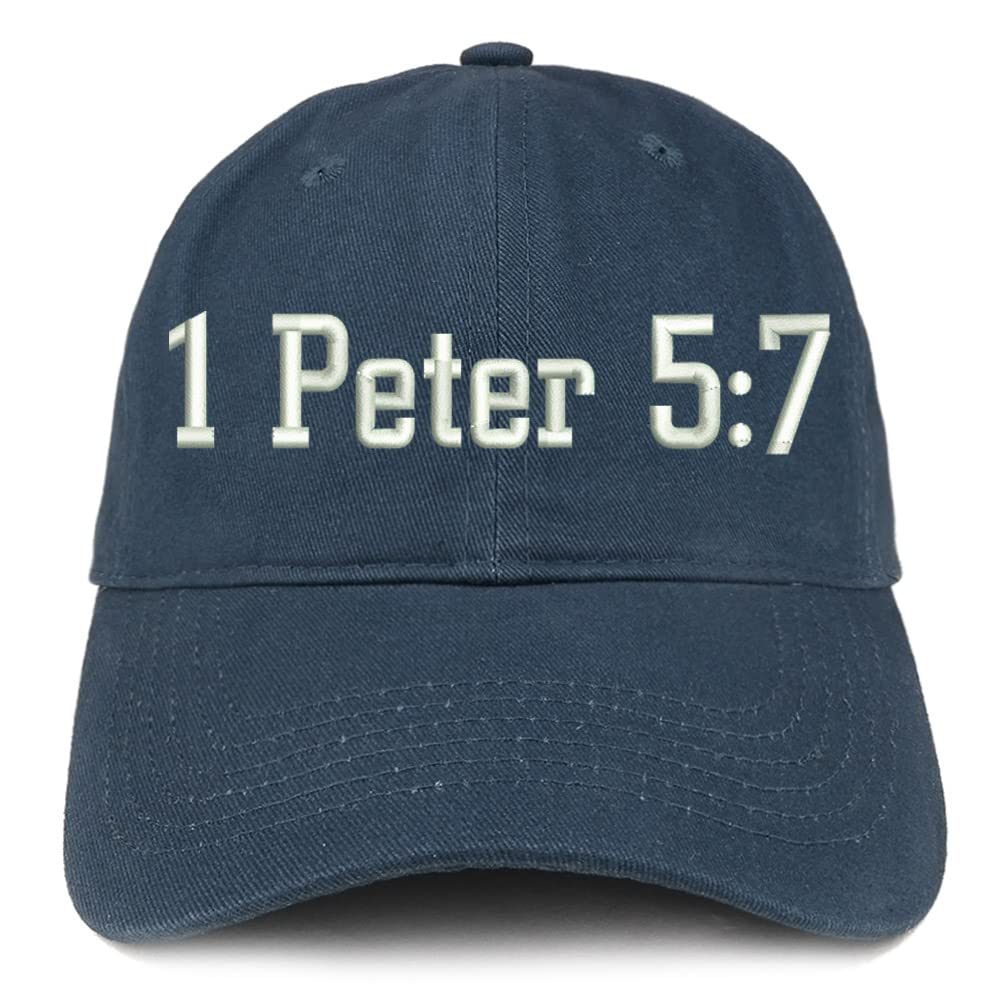 Trendy Apparel Shop 1 Peter 5:7 Low Profile Soft Cotton Baseball Cap