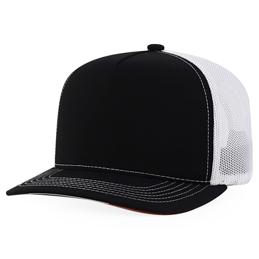 Trendy Apparel Shop 5 Panel Structured Trucker Cap with Mexico Flag Design Undervisor